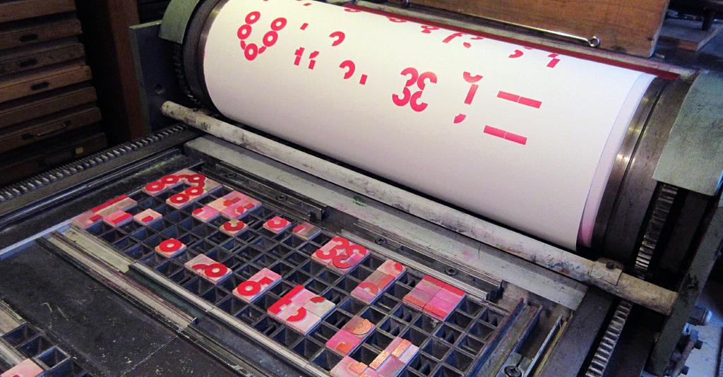 Type blocks on letterpress
