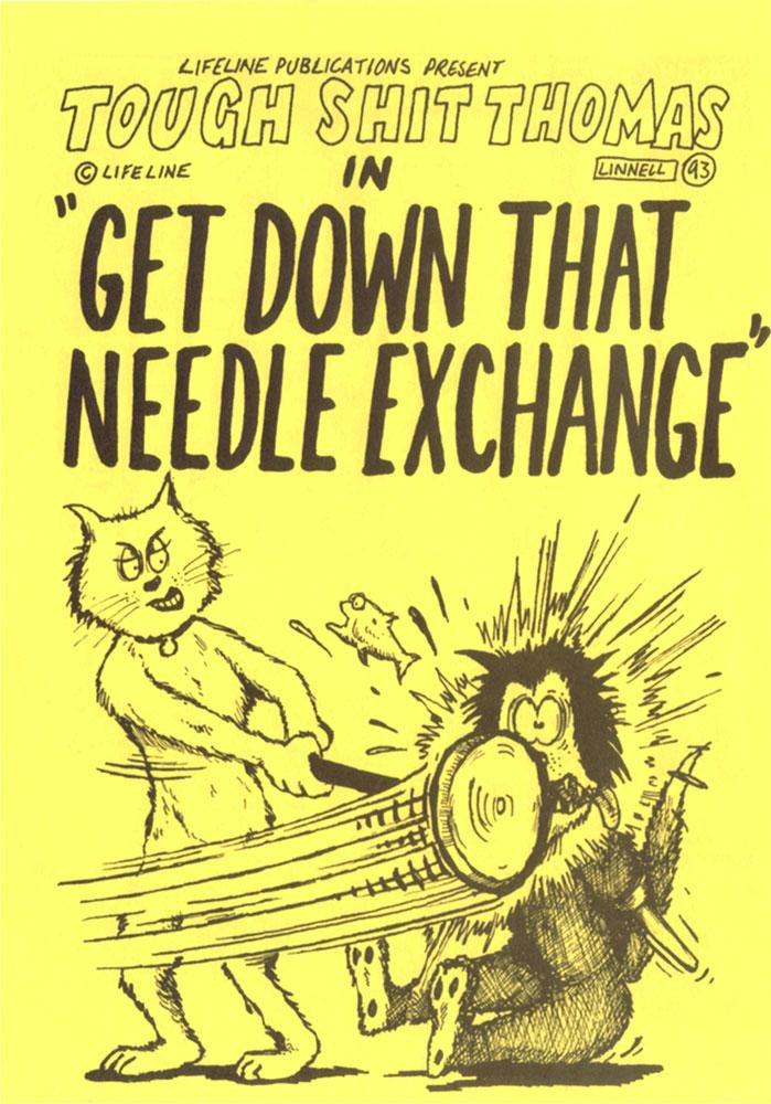 Lifeline (Manchester) leaflet. Cartoon strip: Linnell. 1993.