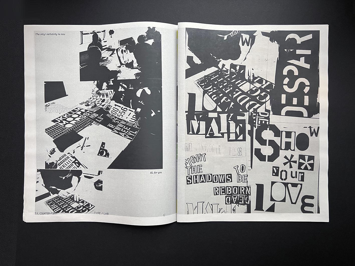 Pages 12-13 of the Type/Lab publication