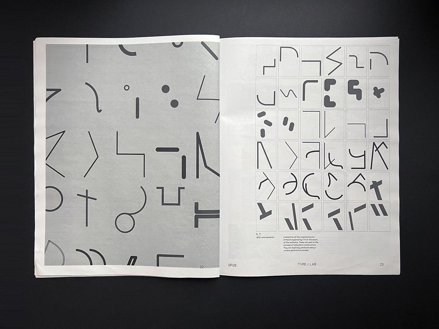 Pages 22-23 of the Type/Lab publication