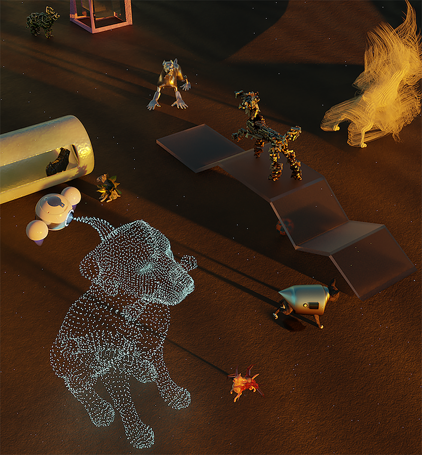 Little Angels V9.2: Image from a speculative work portraying a future world through the lens of our pets – dogs.