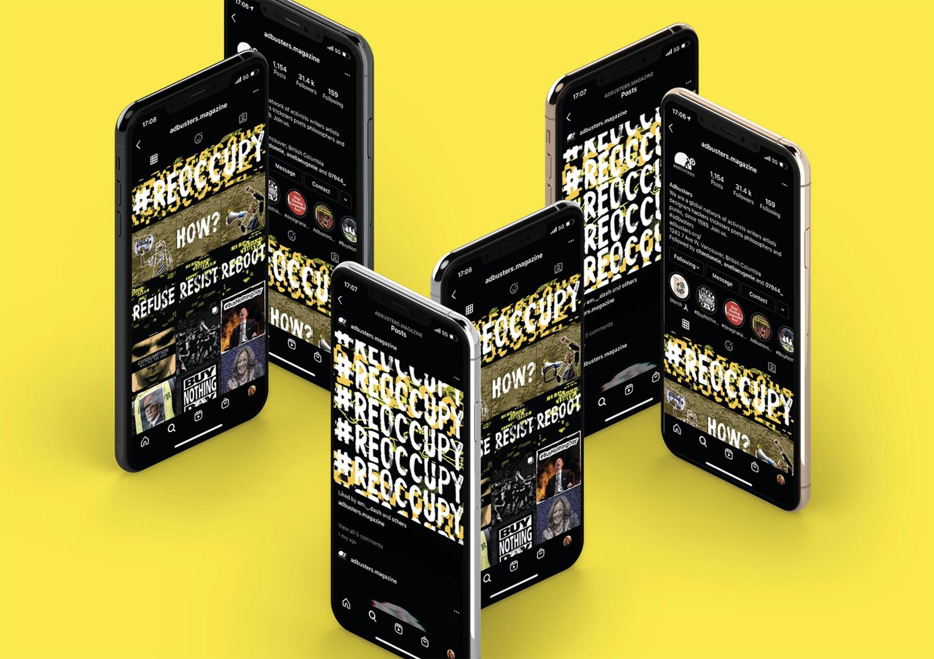 Adbusters: An original animation and photography for the #ReOccupy campaign. Third-year GMD project.
