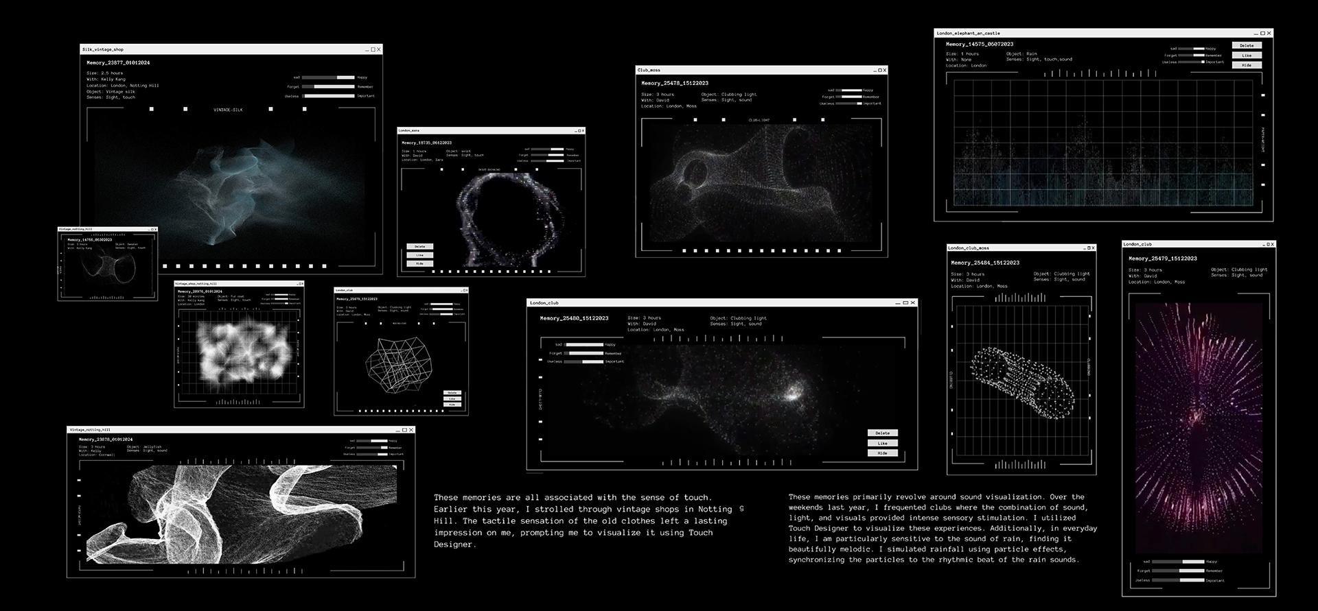 Sample screens from final outcomes.