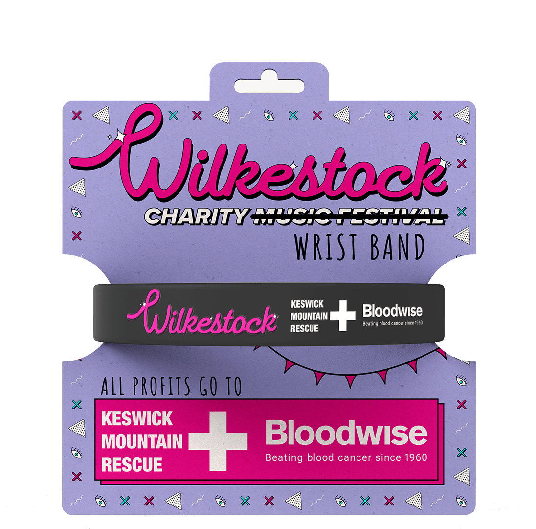 I created a mock up Wrist band for how the new style could be used on the physical aspects of the festival, as well as the digital.