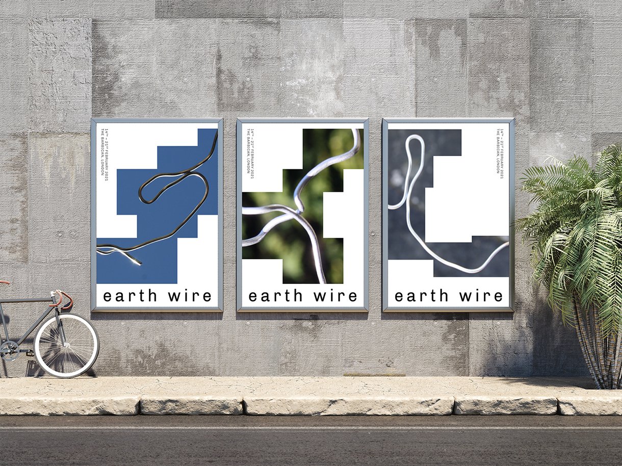 Selection of posters are mocked-up on a concrete wall to mirror the exterior of the event's location, The Barbican. As the project took place during lockdown mock-ups were the best way to present these posters in situ, whereas usually I would photograph the location.