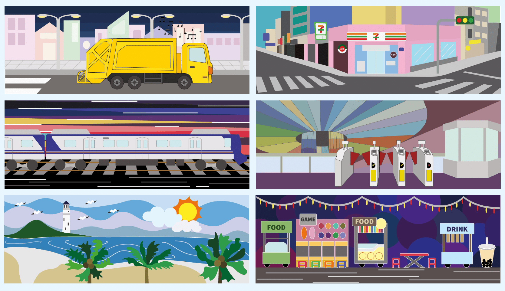 Six Scenes Visual Images