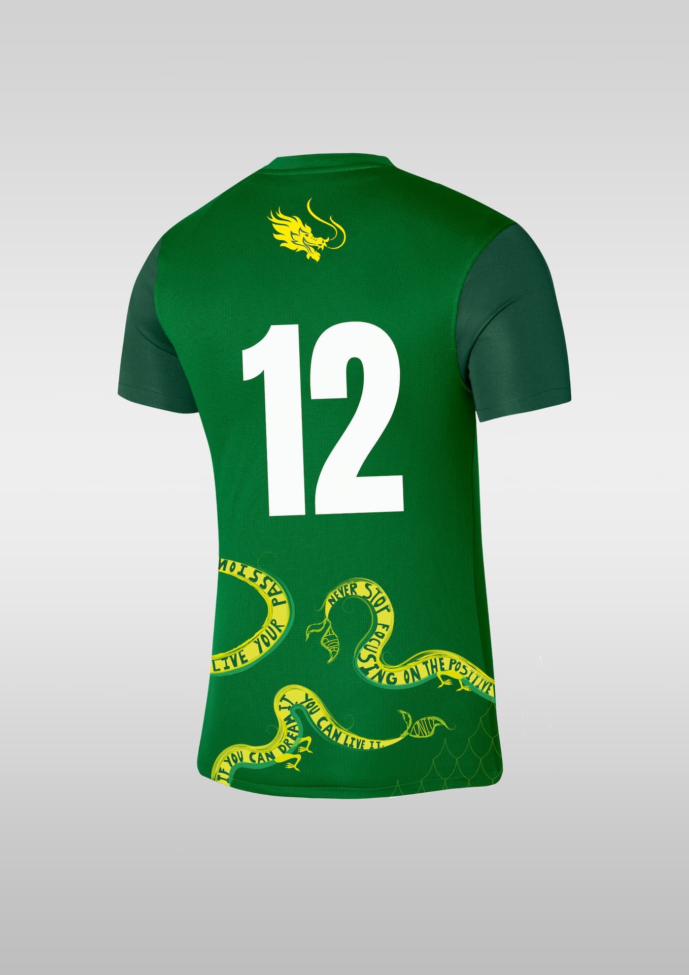 Back profile of the Grenfell Athletic FC Words of Wisdom shirt