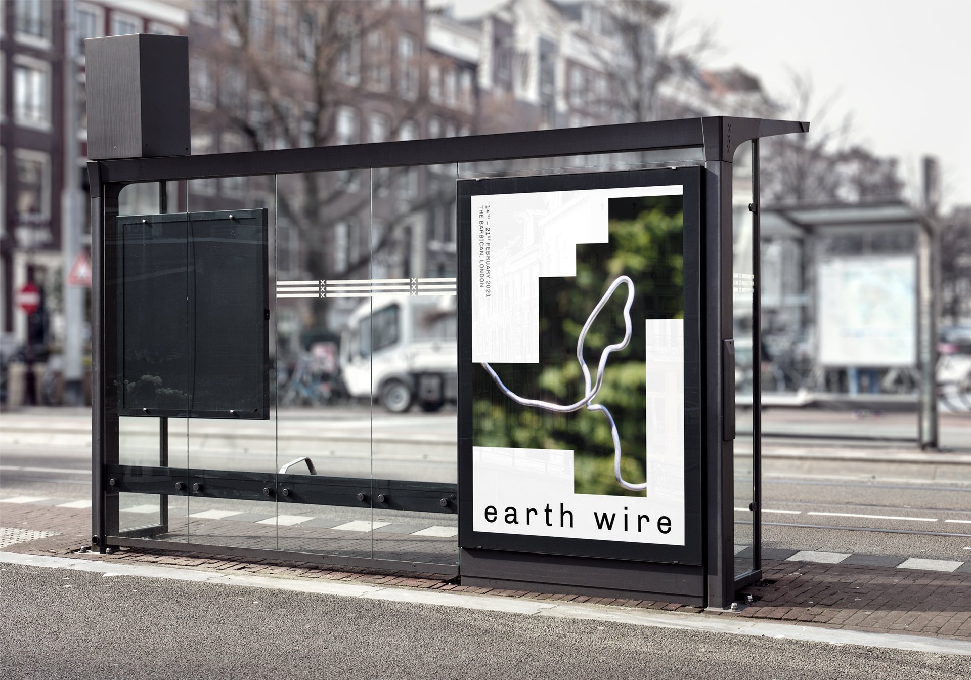 Mock-up of the posters at a bus stop. This particular poster was most appropriate because of its resemblance to a running person, which gives a relatable 'on the go' visual.