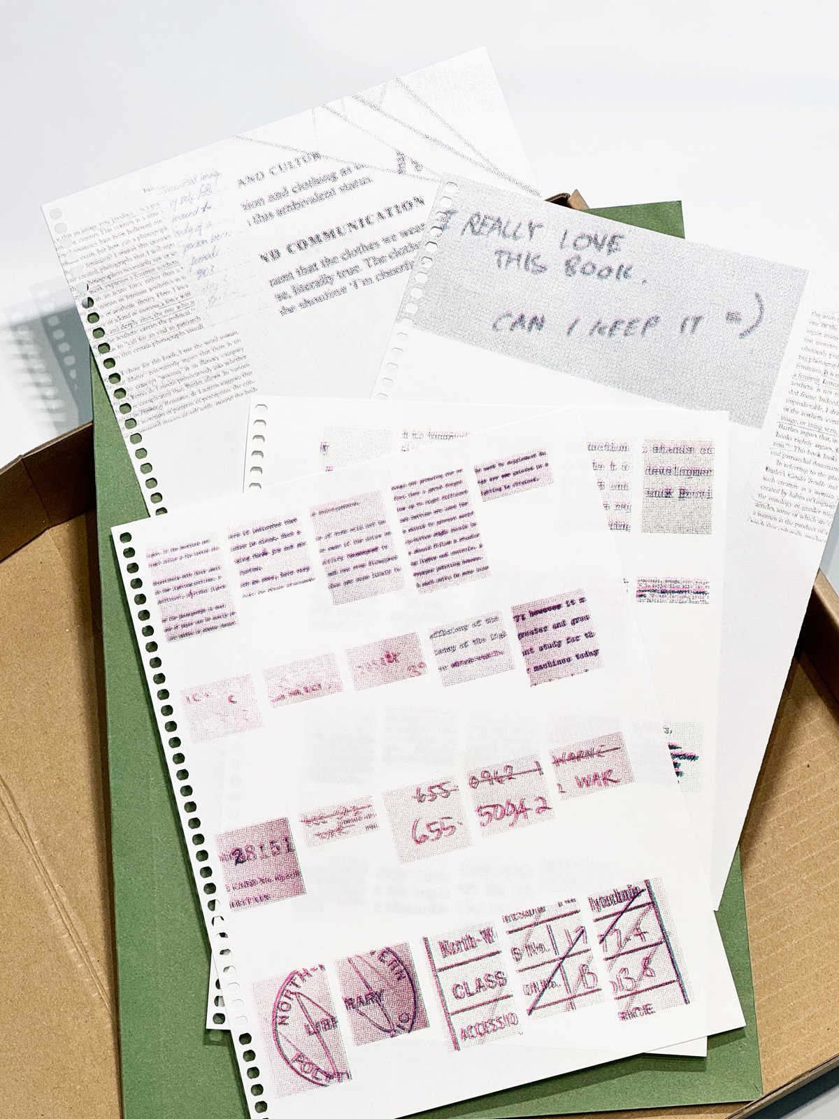 Risograph – overlapping notes.