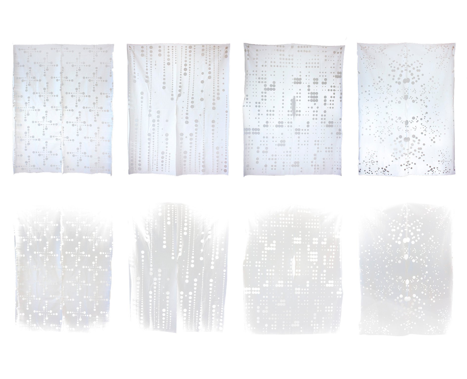 Fabric and circle seem to capture both outer perfection and inner perfection. I created a pattern using only circles on a rectangular piece of fabric. This fabric can be used as a poster or worn as a poncho.