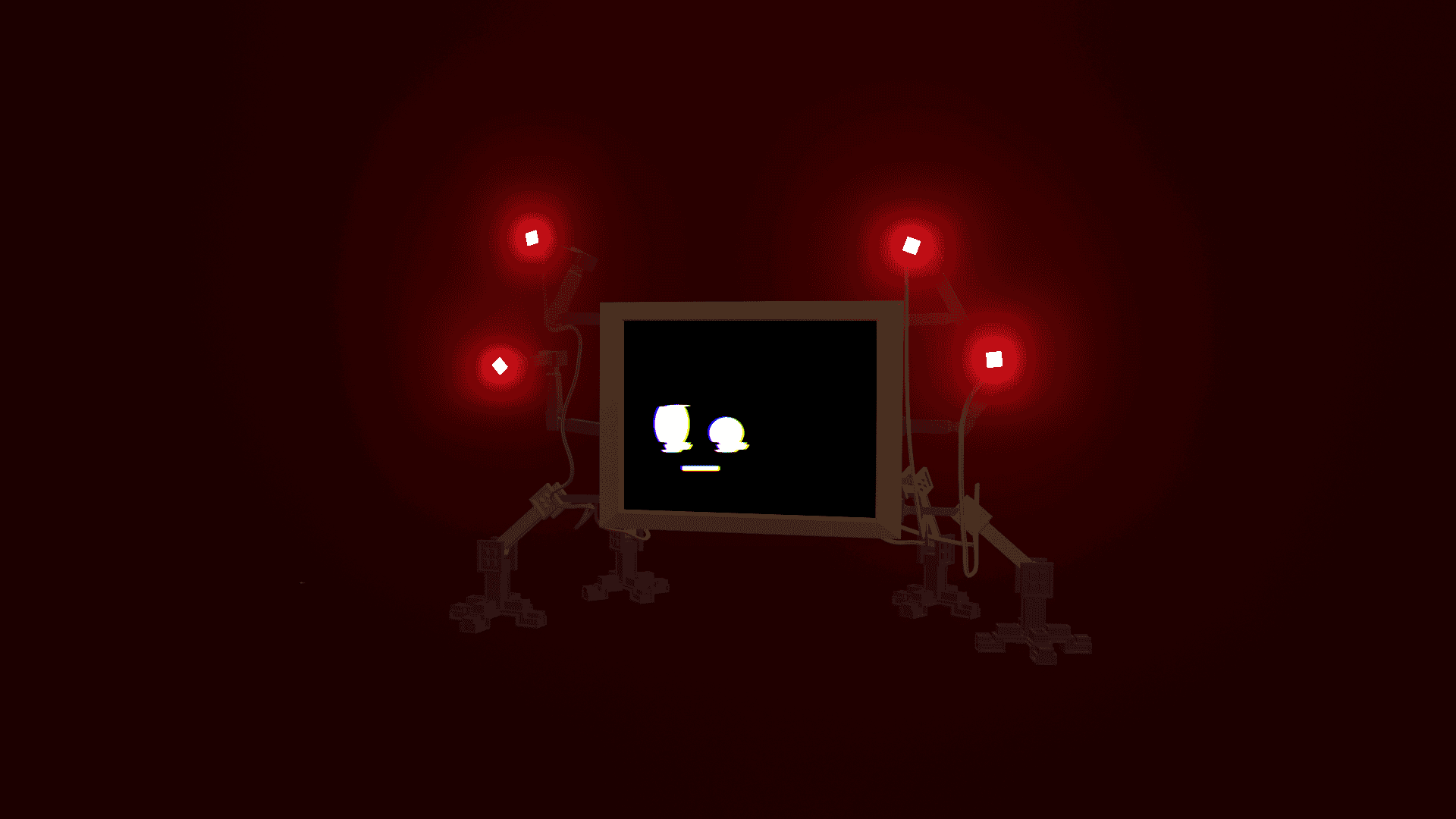 Here is a render of one of the minions on the stage with the lighting rigs built into the robot's arms for the stage's lights and lasers.