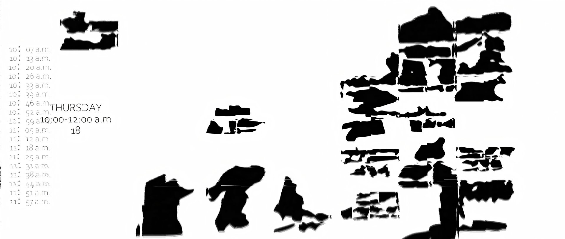 Mon/Tue/Wed/Thu/Fri/Sat time record: 10:00am - 11:00am, 10:00am - 12:00pm, 12:00pm - 1:00pm, 2:00pm - 3:00pm. Photos taken: 100 Max. Corresponding fragments: 100 Max.