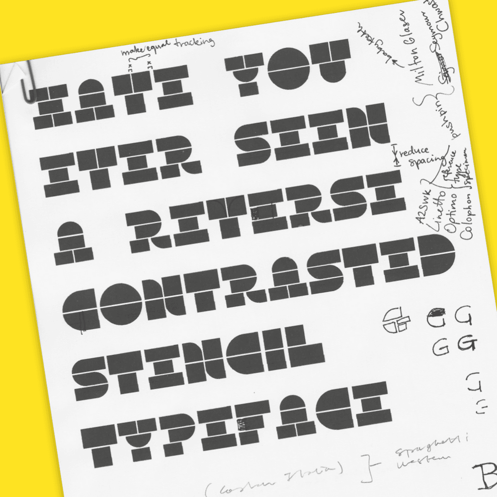 Streco Typeface Design Sketch