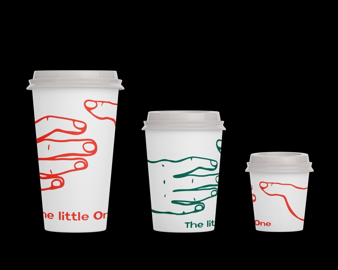 This cup features an alternative illustration: a hand ‘holding’ the coffee cup, creating the feeling that someone is offering it to you. It adds a personal, human touch to the drinking experience.