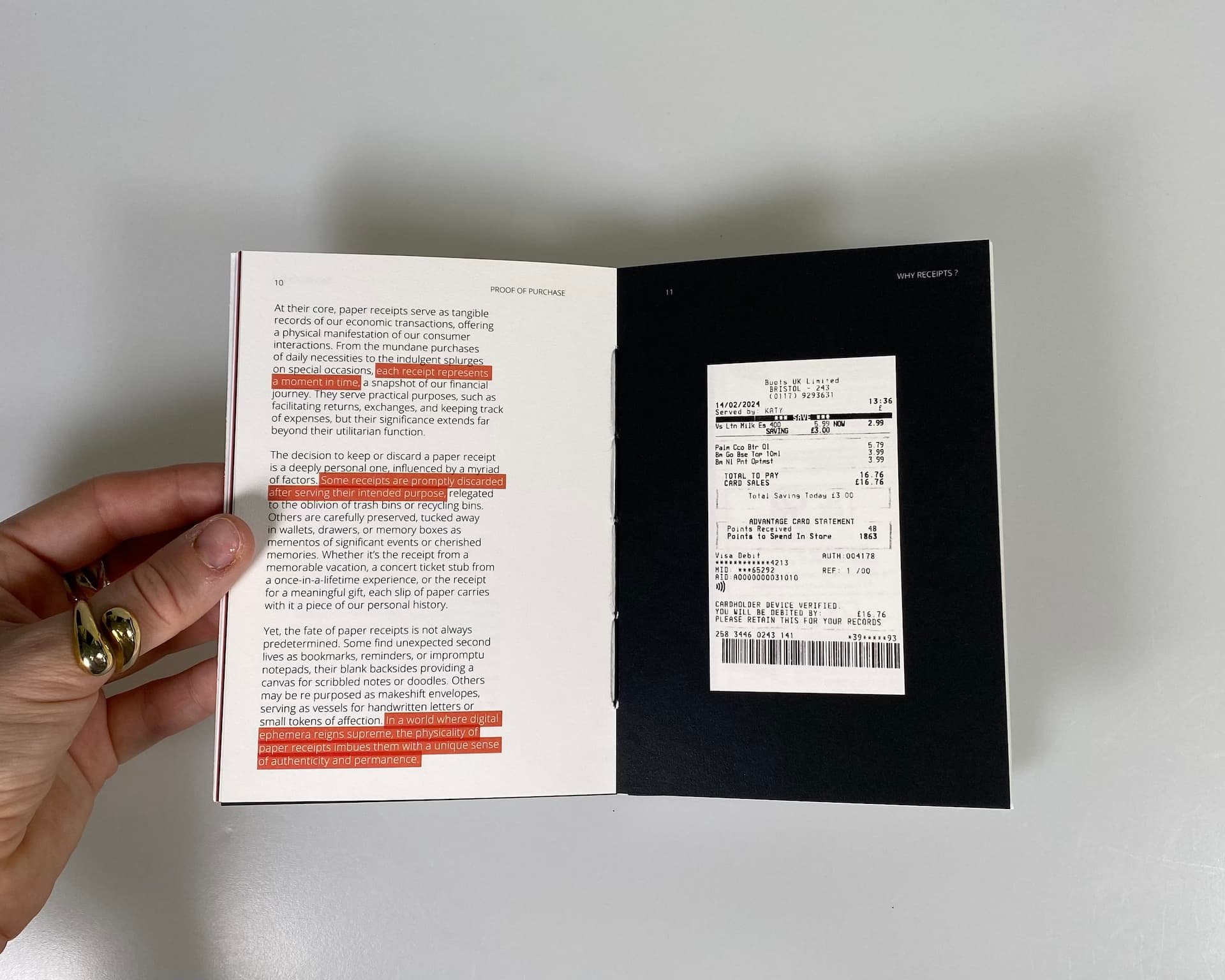 Proof of Purchase: The memories behind fifty receipts