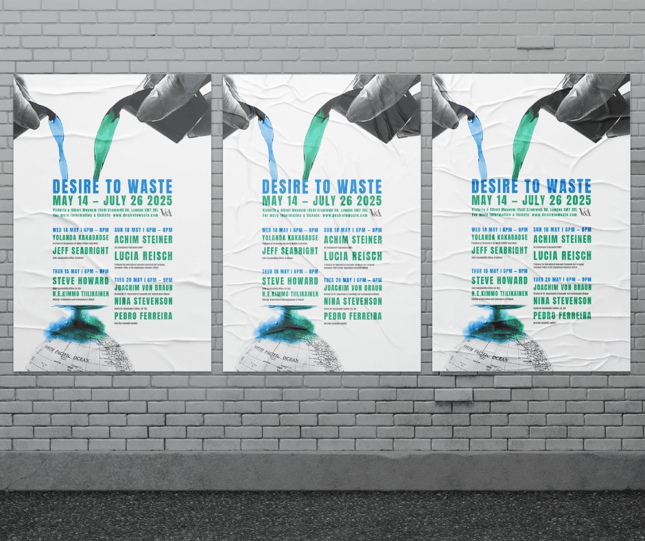 The listings posters include more information in particular on the event speakers  – a key piece of content for this event and a huge selling point for those wanting to come to the exhibition. Through a set layout in the centre, all content can be digested in a simple glance. 