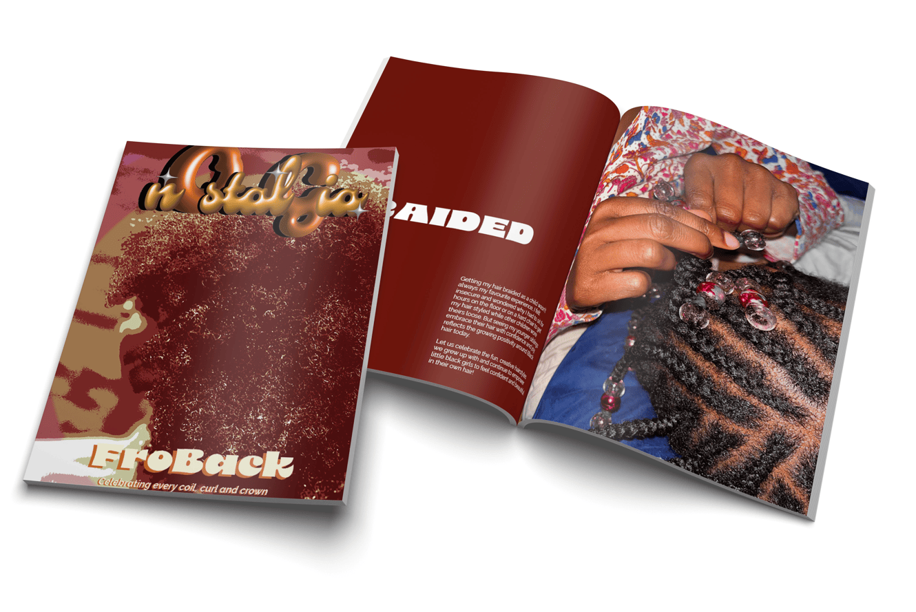 The ‘FroBack’ issue showcases black hair as an art and a symbol of individuality and culture. This publication is a reflection of growing up black in a western society and learning to embrace your natural features.