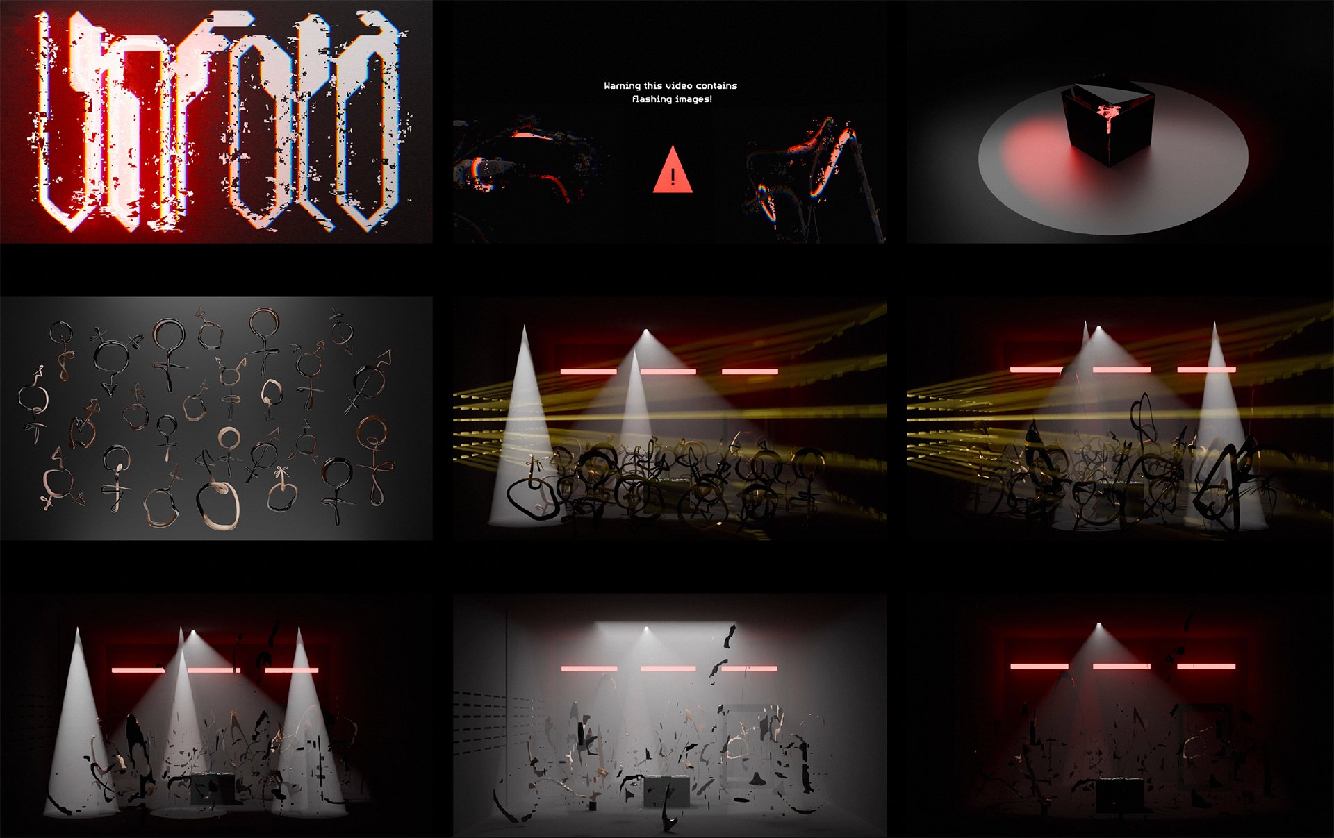 Selection of some of the frames from my animation; beginning – middle of video. 