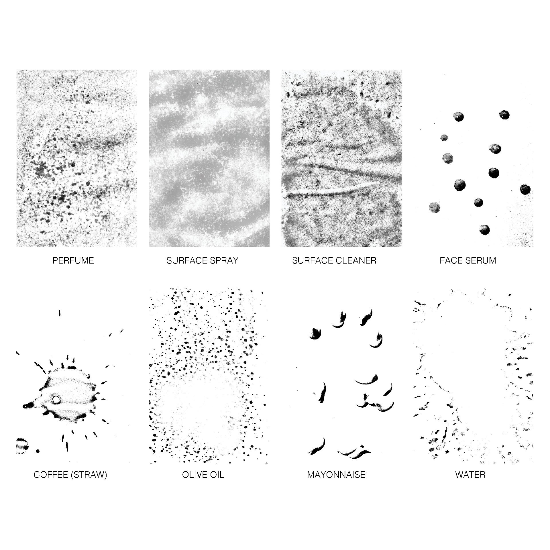 I explored different styles of pouring ranging from a light spray to the hardest squeeze of a bottle, scanned and observed.