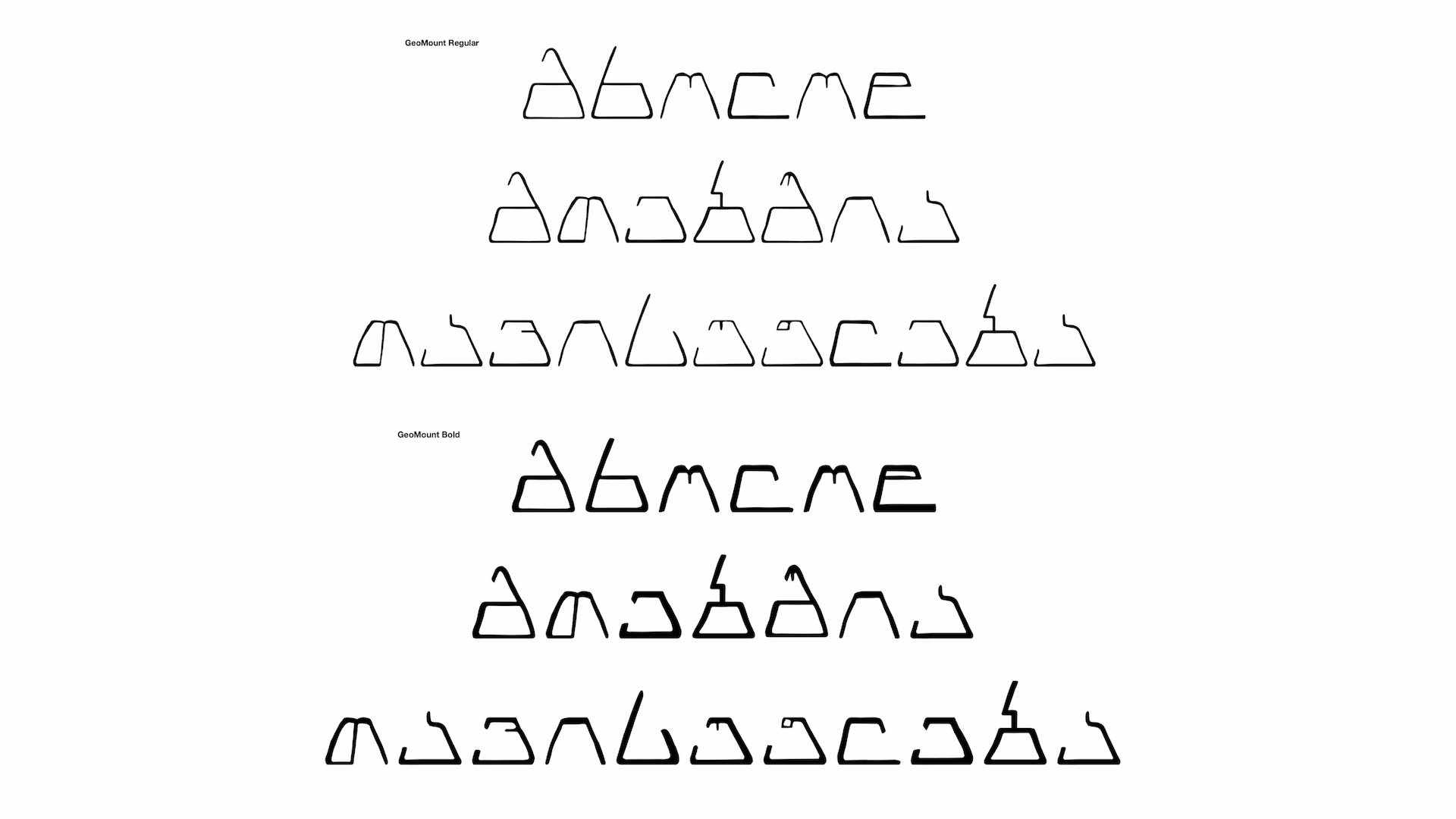 Regular and bold 'GeoMount' font