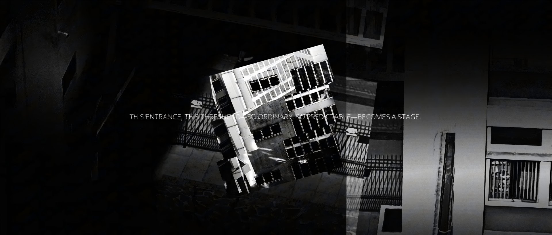 I hope to express the ‘fluidity’ and ‘spatiality’ of the scenes through visual records. I borrowed the concepts of torsion and spatial folding from the previous work, and transformed them into the visual language of the video to emphasise the structural changes.