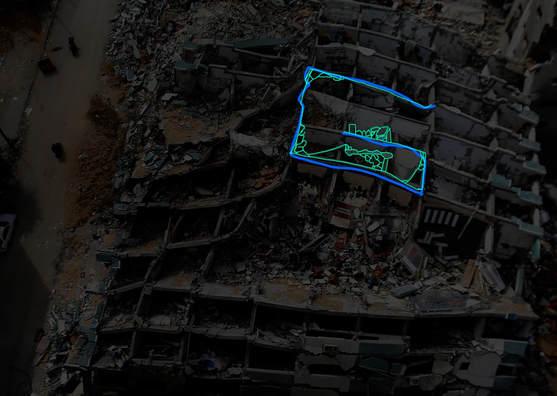 Example of a letterform found within a destroyed building