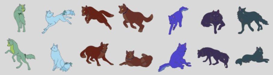 Character Illustrations to be used for Character Profile Pages
Characters (left to right): Mori, Kumo, Taiyo, Tsuki, Mizu, Kiba & Takeshi