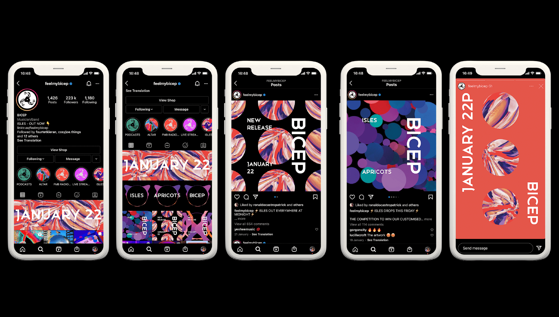 A promotional campaign through social media, specifically Instagram, that advertises the release of the single and the upcoming album.