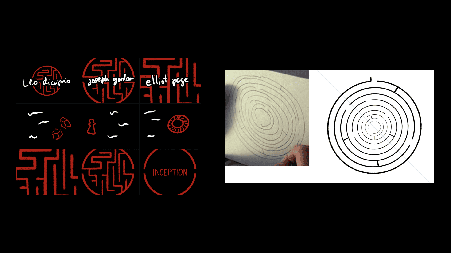 Since the movie I was basing on already existed, I used elements from it in my design. In this image you can see the maze I illustrated based on the impossible maze that is present in the movie.